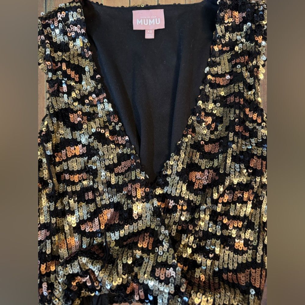 Show Me Your MuMu Eve Top In Party Cheetah Sequins - Picture 12 of 16